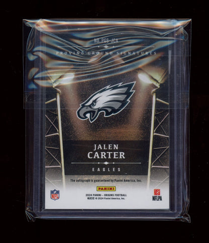 2024 Panini Origins #PGS-JCA Jalen Carter Proving Ground Turquoise #/25