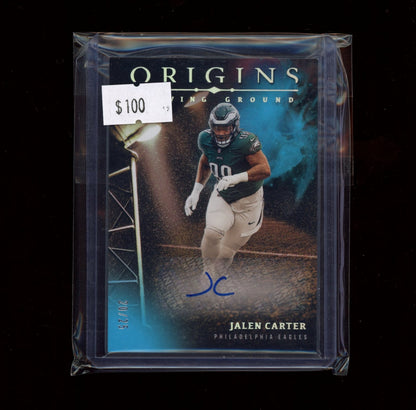 2024 Panini Origins #PGS-JCA Jalen Carter Proving Ground Turquoise #/25