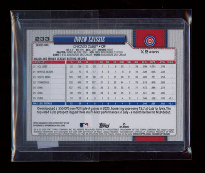 2026 Topps #233 Owen Caissie Flagship Real One Autographs