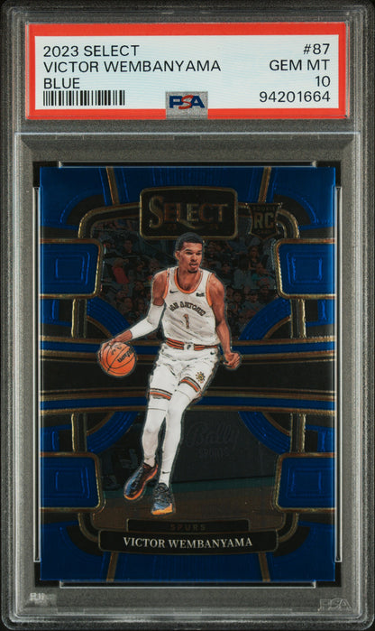 2023 Panini Select #87 Victor Wembanyama Blue PSA 10