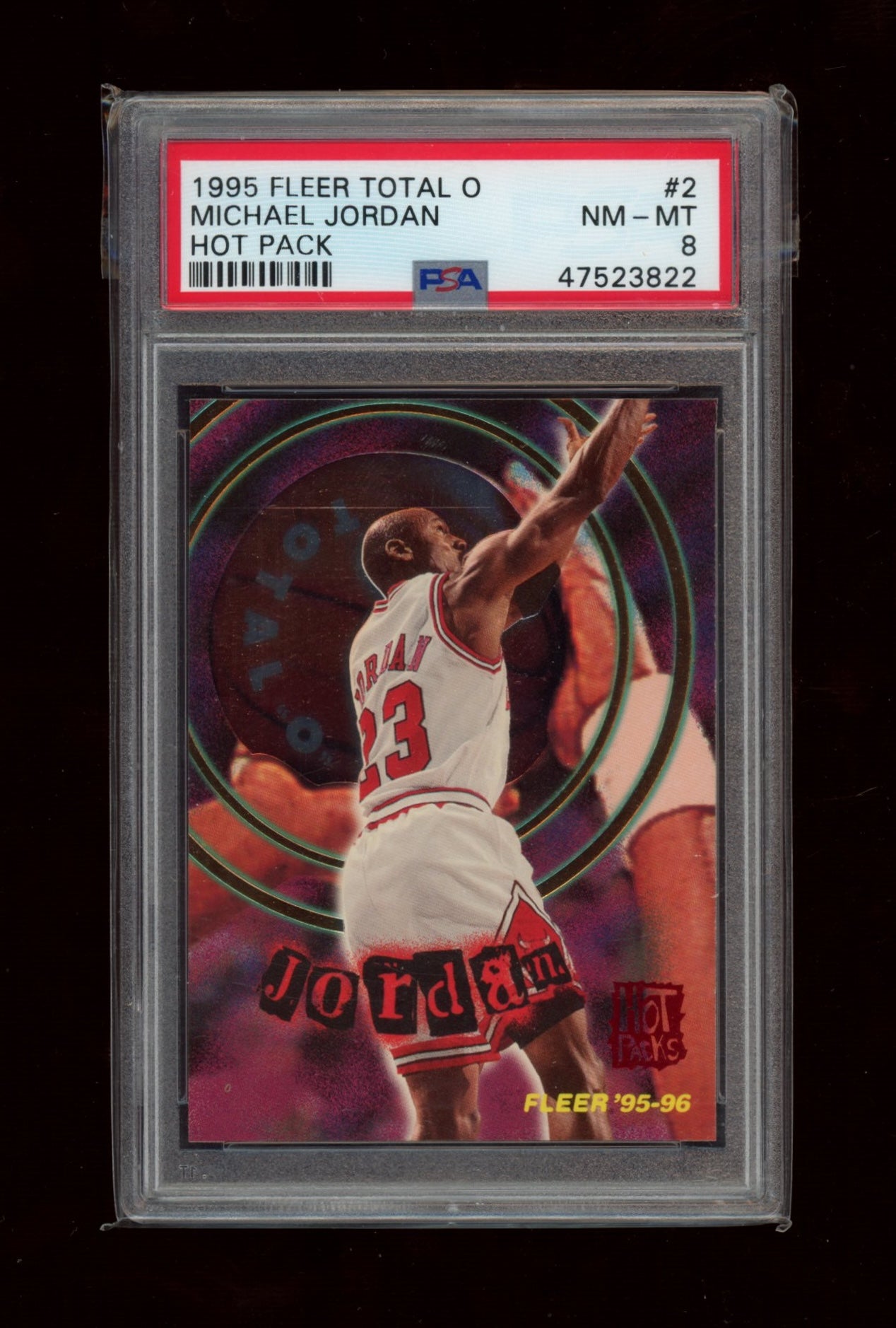 1995 Fleer Total O #2 Michael Jordan Hot Packs PSA 8