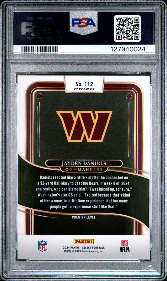 2024 Panini Select #112 Jayden Daniels Green & Yellow Shock PSA 10