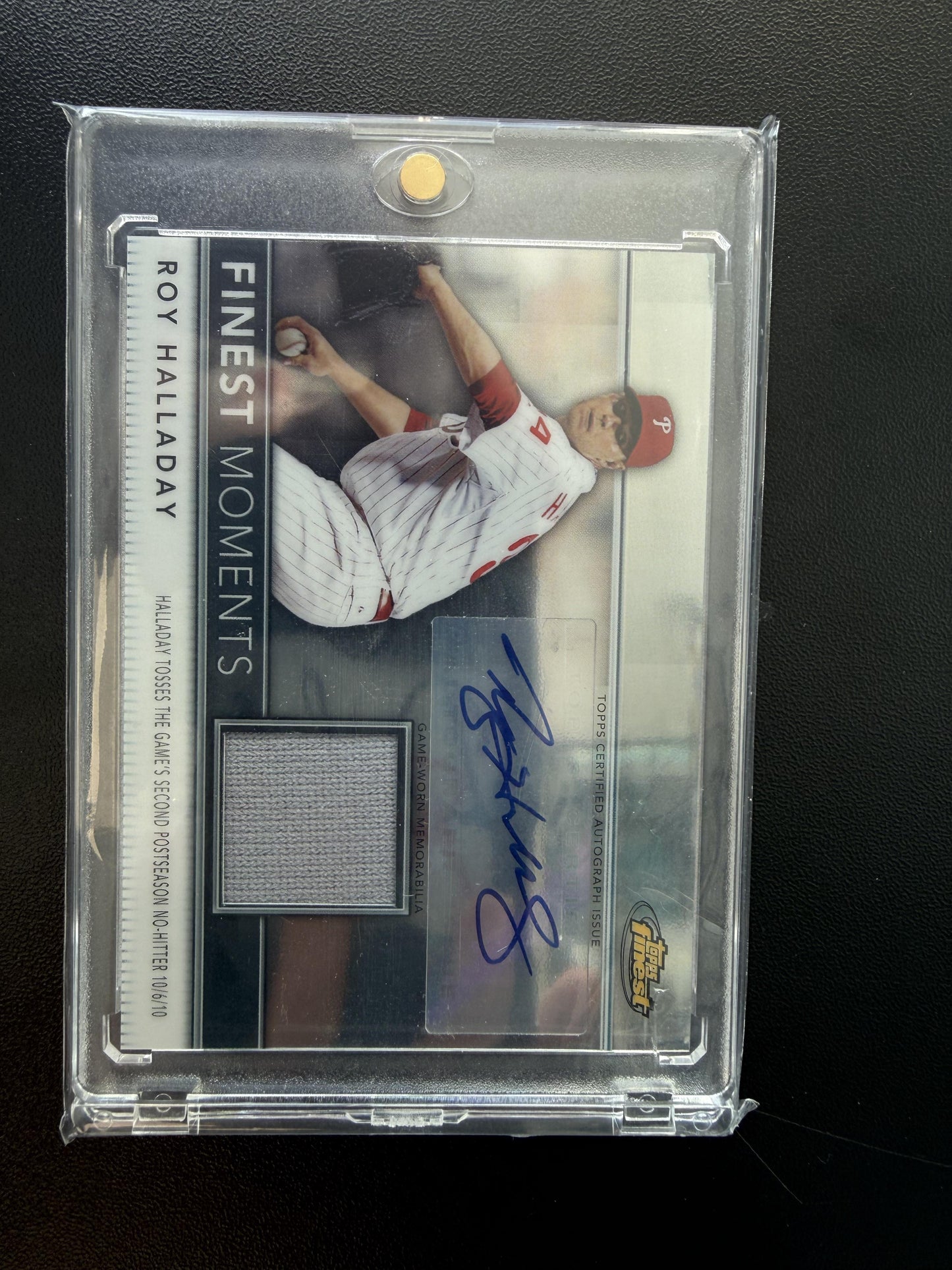 2011 Finest #FMA7 Roy Halladay Moments Relic Autographs #/274