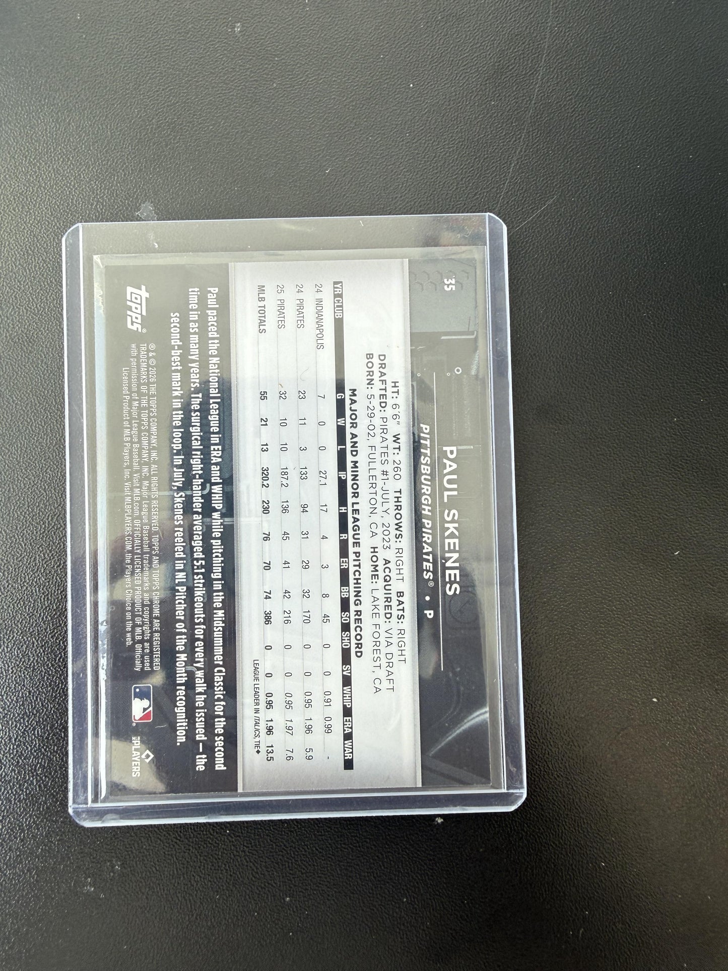 2026 Topps Chrome Black #35 Paul Skenes Red Refractors #/5