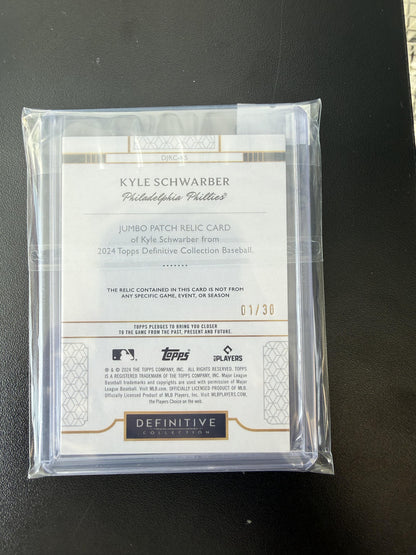 2024 Topps Definitive Collection #DJRC-KS Kyle Schwarber Jumbo Blue #/30