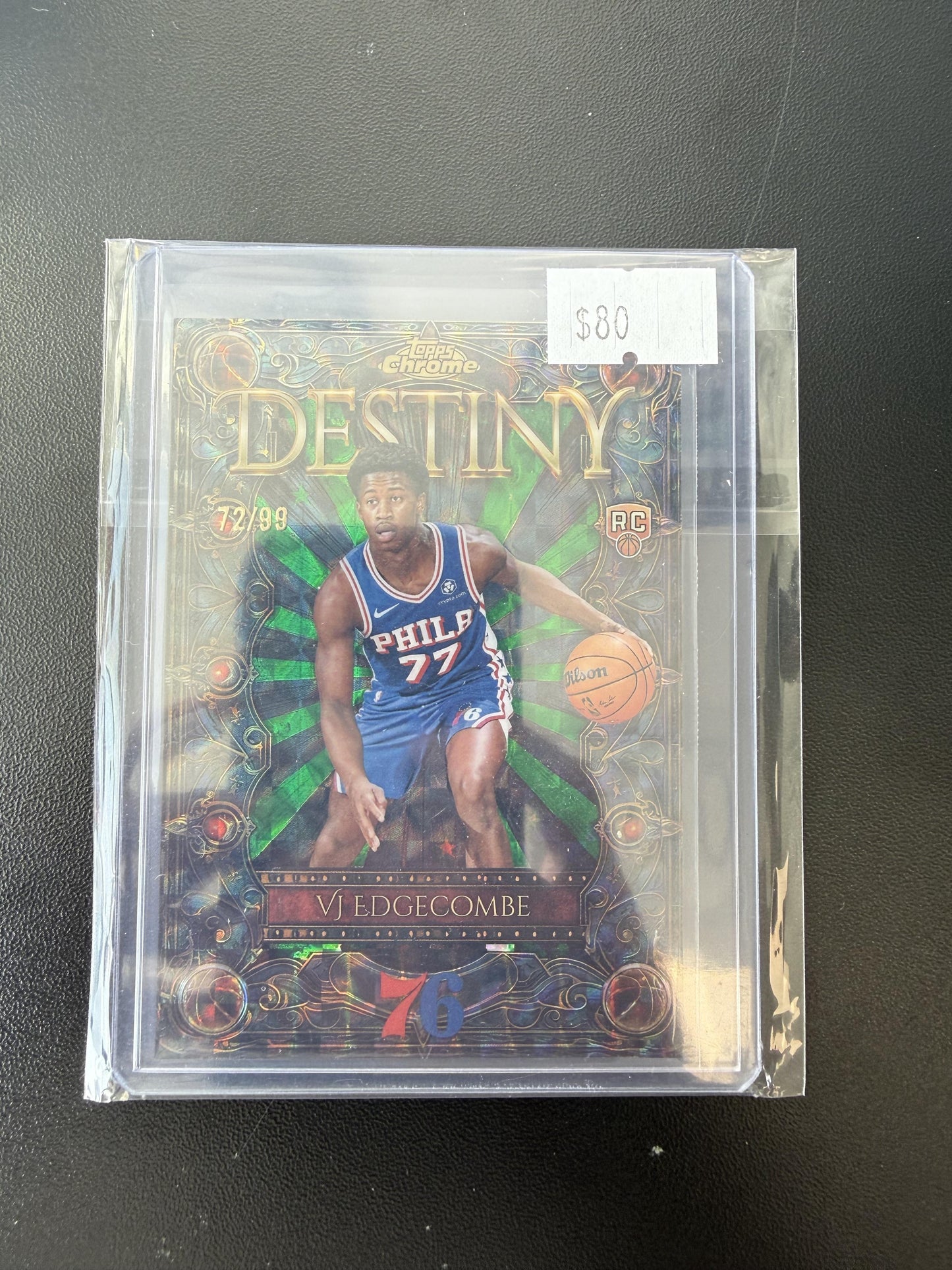 2025-26 Topps Chrome #D-3 VJ Edgecombe Destiny Green Geometric Refractor #/99