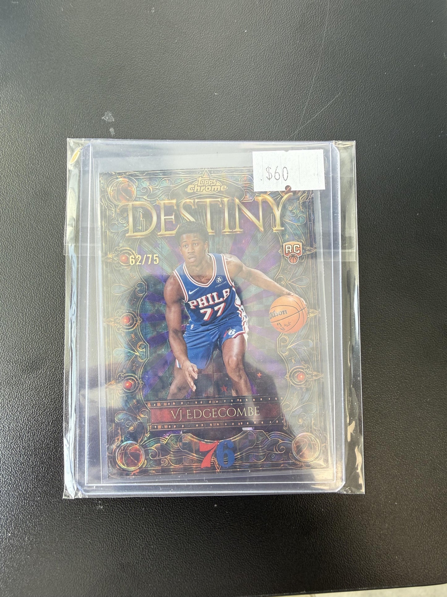 2025-26 Topps Chrome #D-3 VJ Edgecombe Destiny Purple Geometric Refractor #/75