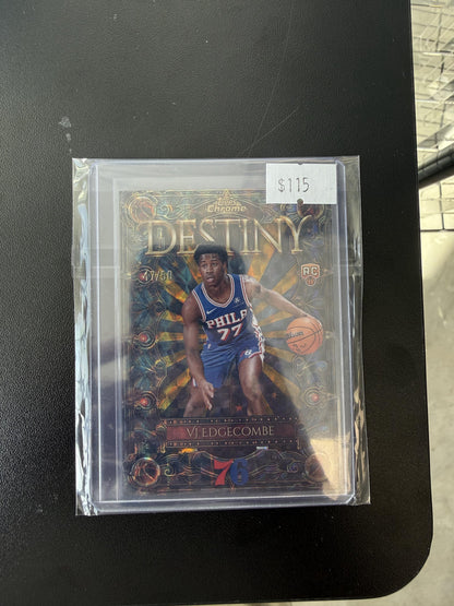 2025-26 Topps Chrome #D-3 VJ Edgecombe Destiny Gold Geometric Refractor #/50