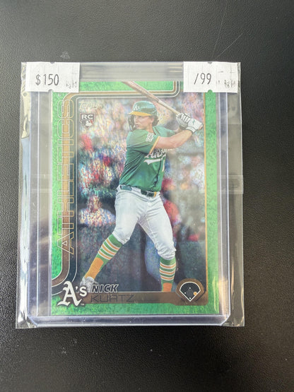 2025 Topps Update #US201 Nick Kurtz Green Holo Foil #/99