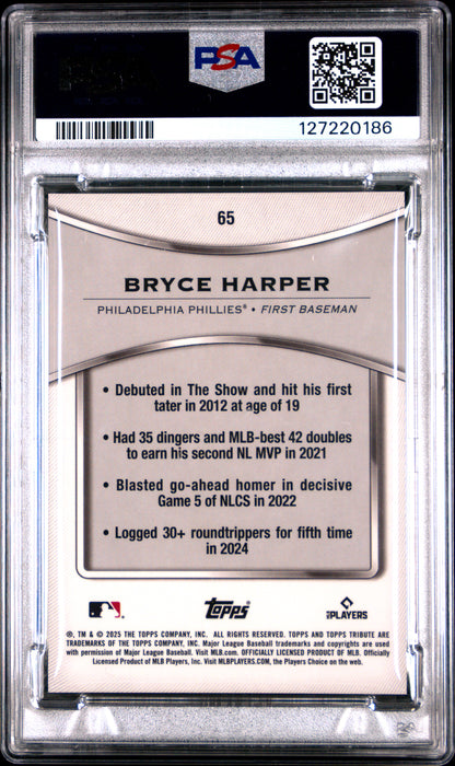 2025 Topps Tribute #65 Bryce Harper Red PSA 9