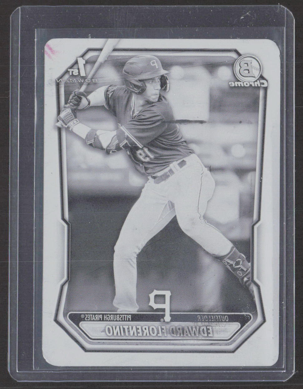 2026 Bowman #BCP-82 Edward Florentino Chrome Prospects Printing Plate Black #/1