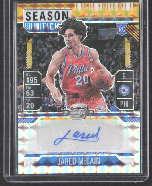 2024-25 Panini Mosaic #RVT-JAR Jared McCain Variation Season Ticket Gold #/10