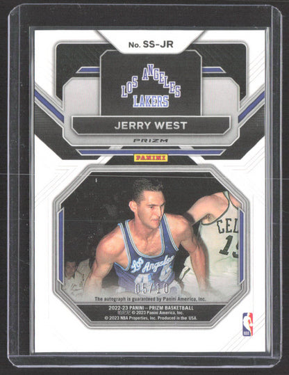 2022-23 Panini Prizm #SS-JR Jerry West Sensational Signatures Prizms Gold #/10