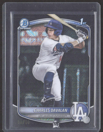 2025 Bowman Draft #BDC-96 Charles Davalan Chrome Black Mojo Refractor #/10