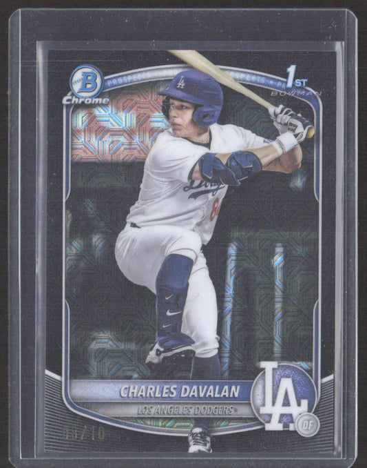 2025 Bowman Draft #BDC-96 Charles Davalan Chrome Black Mojo Refractor #/10