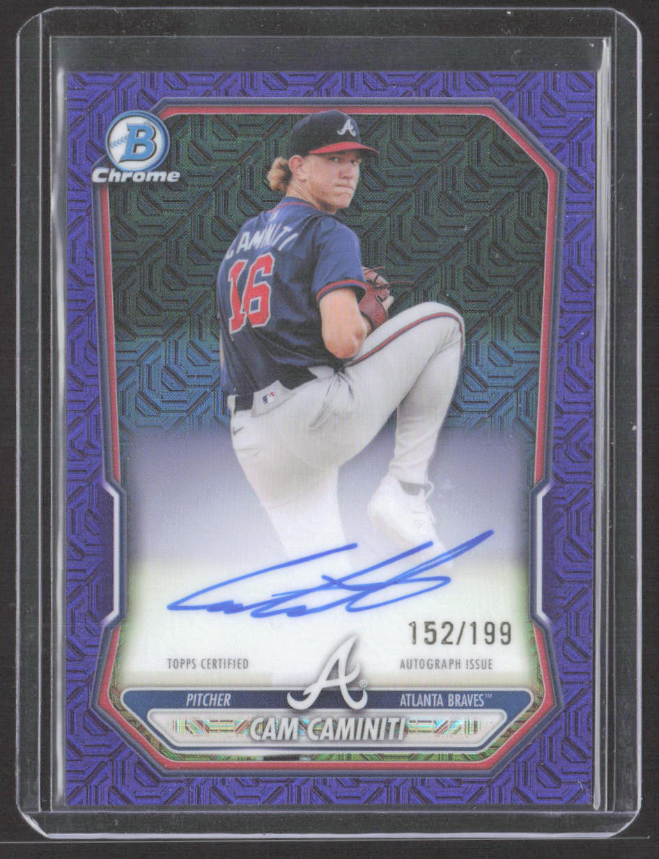 2025 Bowman #BCP-46 Cam Caminiti Chrome Prospects Mojo Purple Refractor #/250