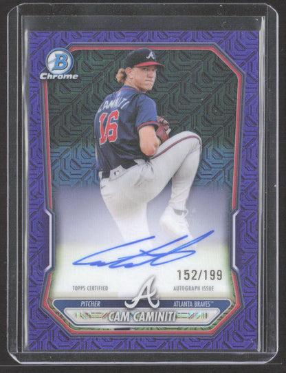 2025 Bowman #BCP-46 Cam Caminiti Chrome Prospects Mojo Purple Refractor #/250