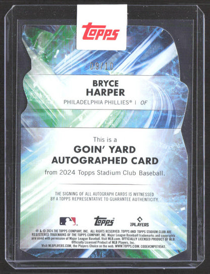 2024 Stadium Club #GY-21 Bryce Harper Goin' Yard Autograph /10