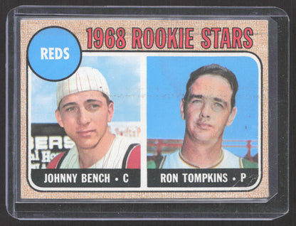1968 Topps #247b Reds 1968 Rookie Stars (Johnny Bench / Ron Tompkins)