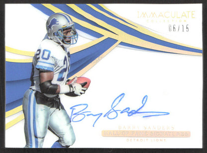 2018 Panini Immaculate Collection Barry Sanders Immaculate HOF Signatures #/15