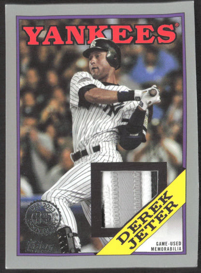 2023 Topps #88R-DJ Derek Jeter 1988 Topps Baseball 35th Anniversary Relics #/1