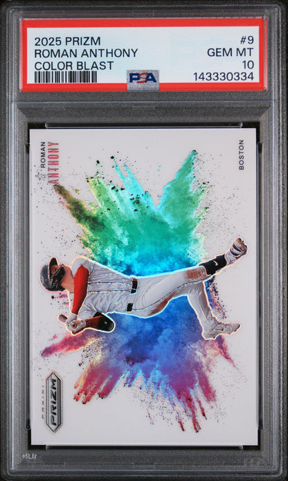 2025 Panini Prizm Color Blast #9 Roman Anthony PSA 10