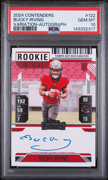 2024 Panini Contenders #122 Bucky Irving PSA 10