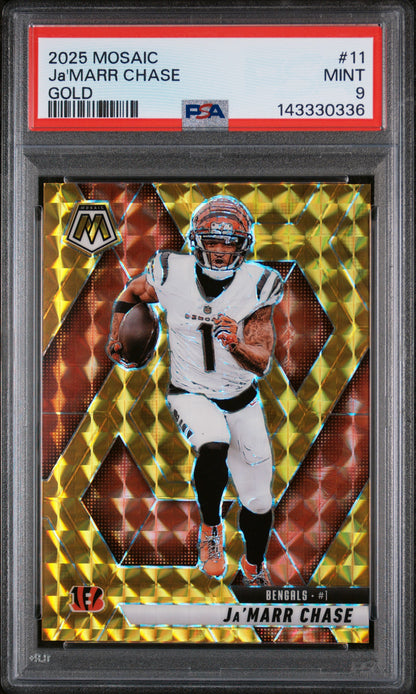 2025 Panini Mosaic #11 Ja'Marr Chase Gold PSA 9