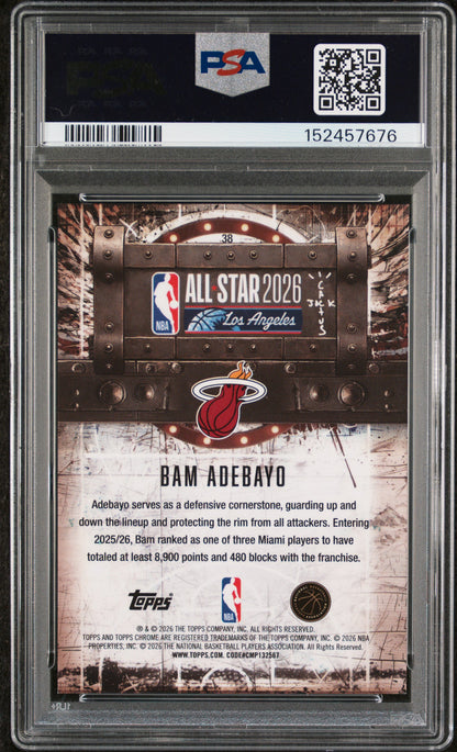 2025 Topps Chrome Cactus Jack X ASG Bam Adebayo Orange Refractor #38 PSA 10