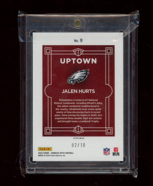 2025 Donruss Optic #9 Jalen Hurts Uptown Gold #/10