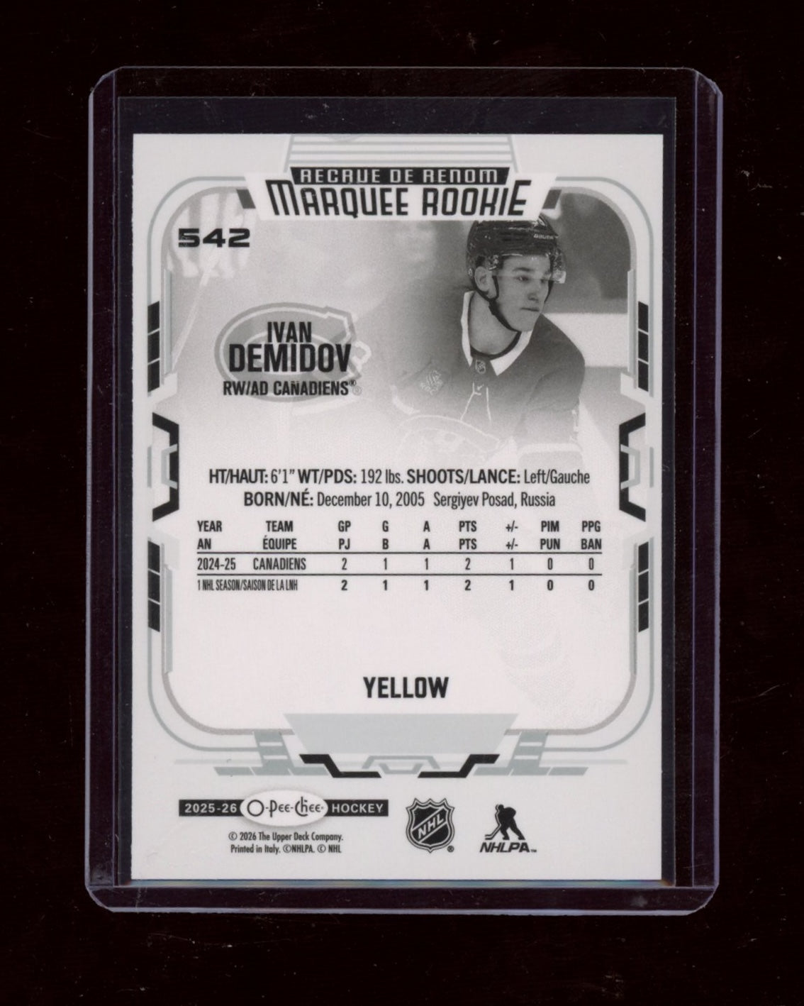 2025-26 O-Pee-Chee #542 Ivan Demidov Rainbow Foil #/350