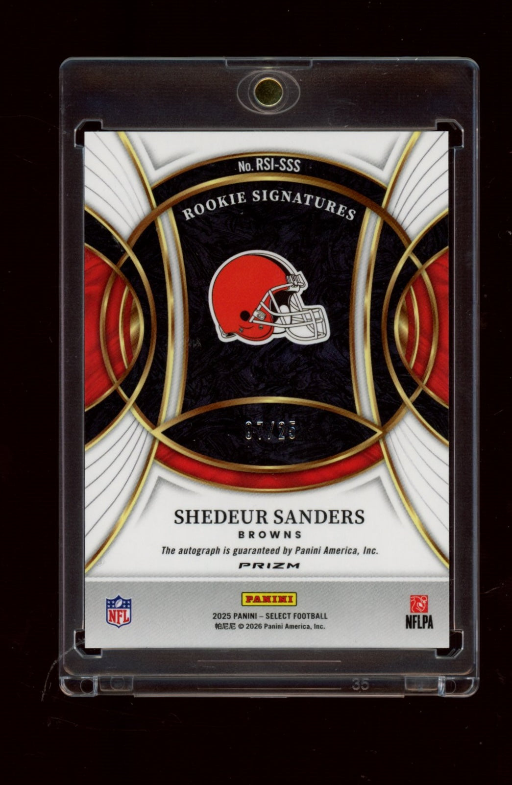 2025 Panini Select #RSI-SSS Shedeur Sanders Rookie Signatures Tie-Dye Prizm #/25