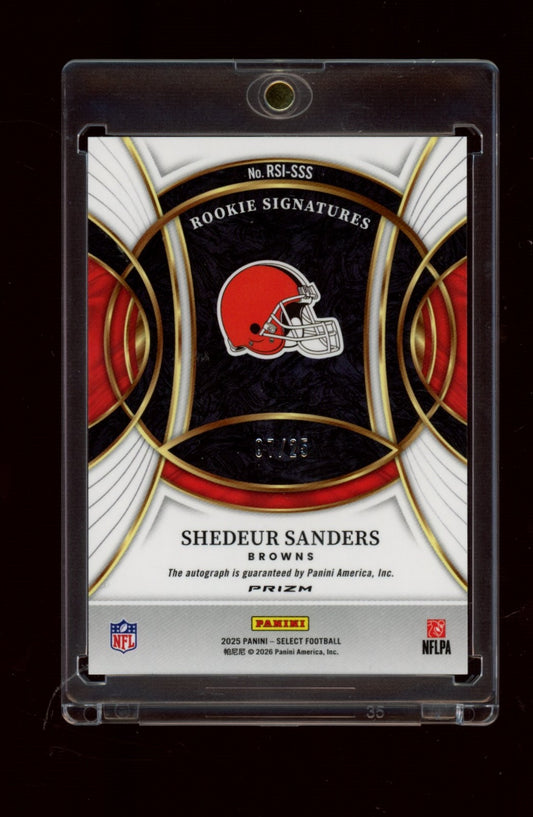 2025 Panini Select #RSI-SSS Shedeur Sanders Rookie Signatures Tie-Dye Prizm #/25