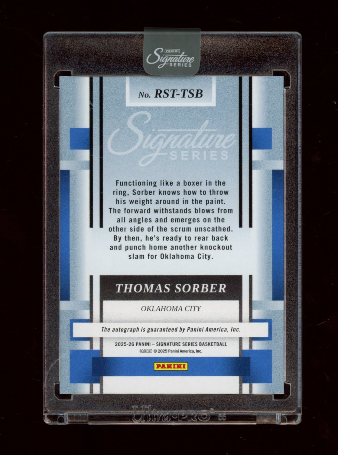 2025-26 Panini Signature Series #3 Thomas Sorber Profiles Gold #/10