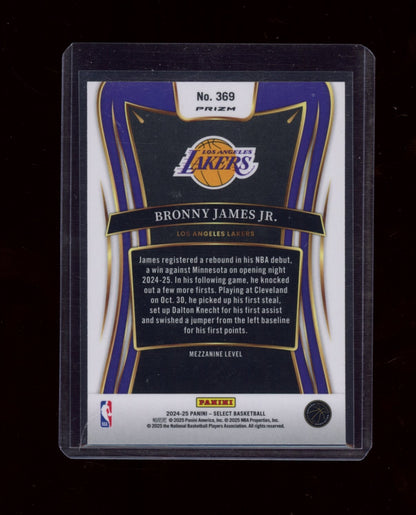 2024-25 Panini Select #369 Bronny James Jr. Elephant Prizm