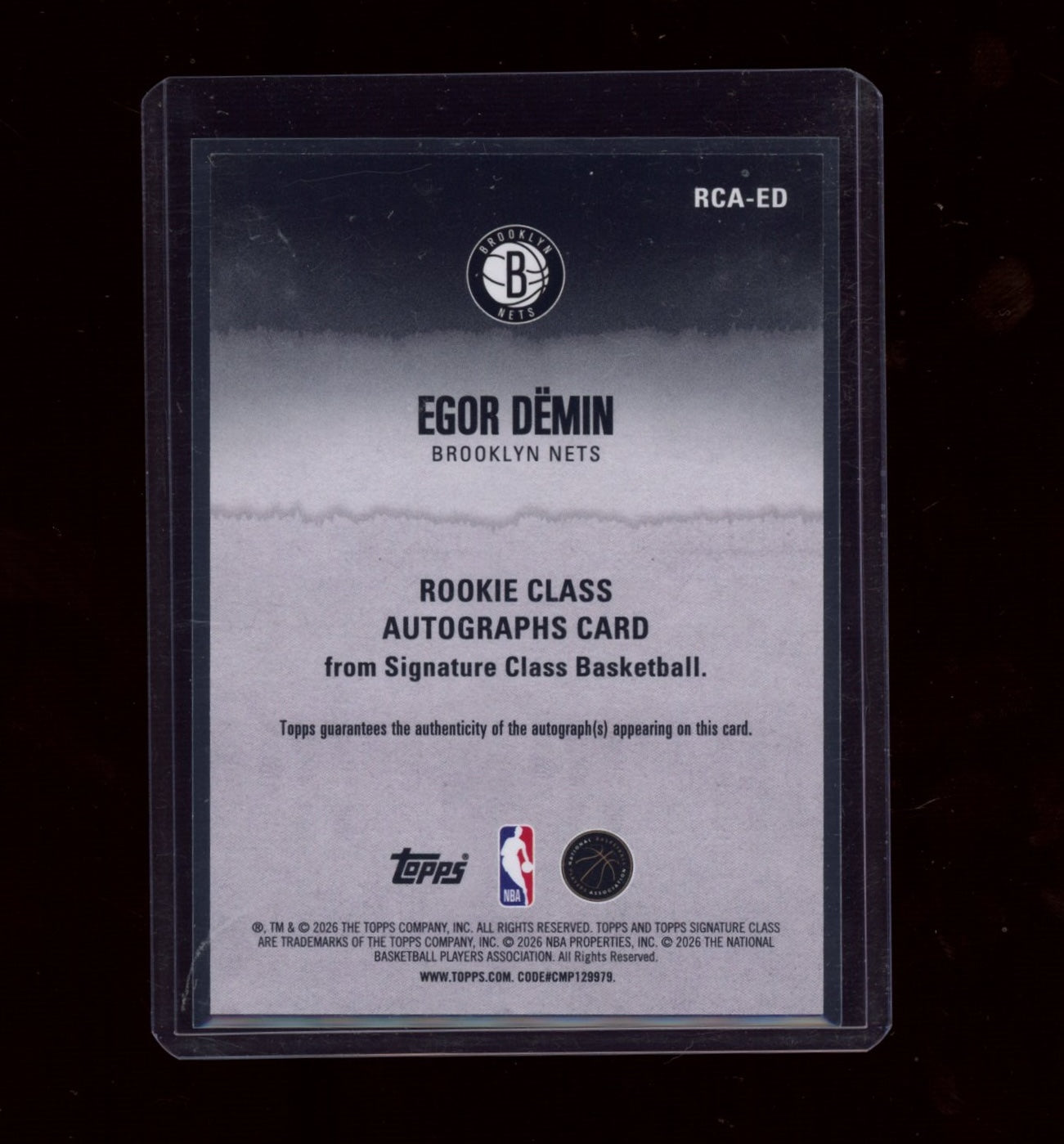 2025-26 Topps Signature Class #RCA-ED Egor Dëmin Rookie Class Auto Red #/25