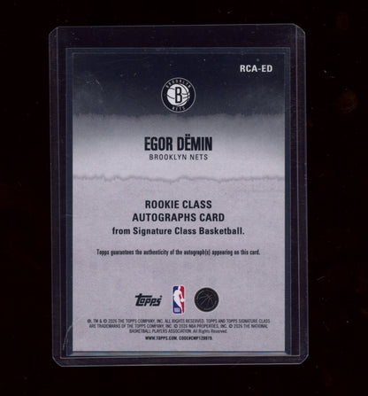 2025-26 Topps Signature Class #RCA-ED Egor Dëmin Rookie Class Auto Red #/25