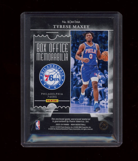 2023-24 Panini Noir #BOM-ANT Tyrese Maxey Box Office Memorabilia #/25