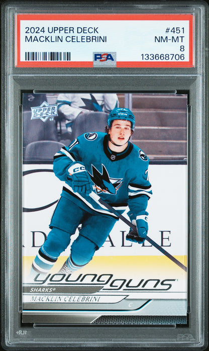2024 Upper Deck #451 Macklin Celebrini PSA 8