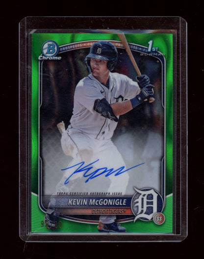 2025 Bowman #CPA-KM Kevin McGonigle Auto Green Lava Refractor #/99
