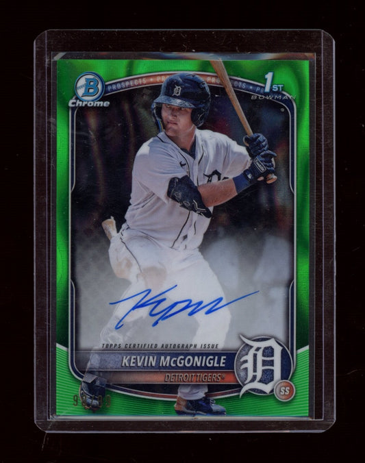 2025 Bowman #CPA-KM Kevin McGonigle Auto Green Lava Refractor #/99