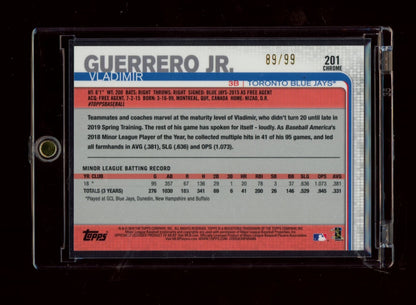 2019 Topps Chrome #201 Vladimir Guerrero Jr. Green Refractor #/99