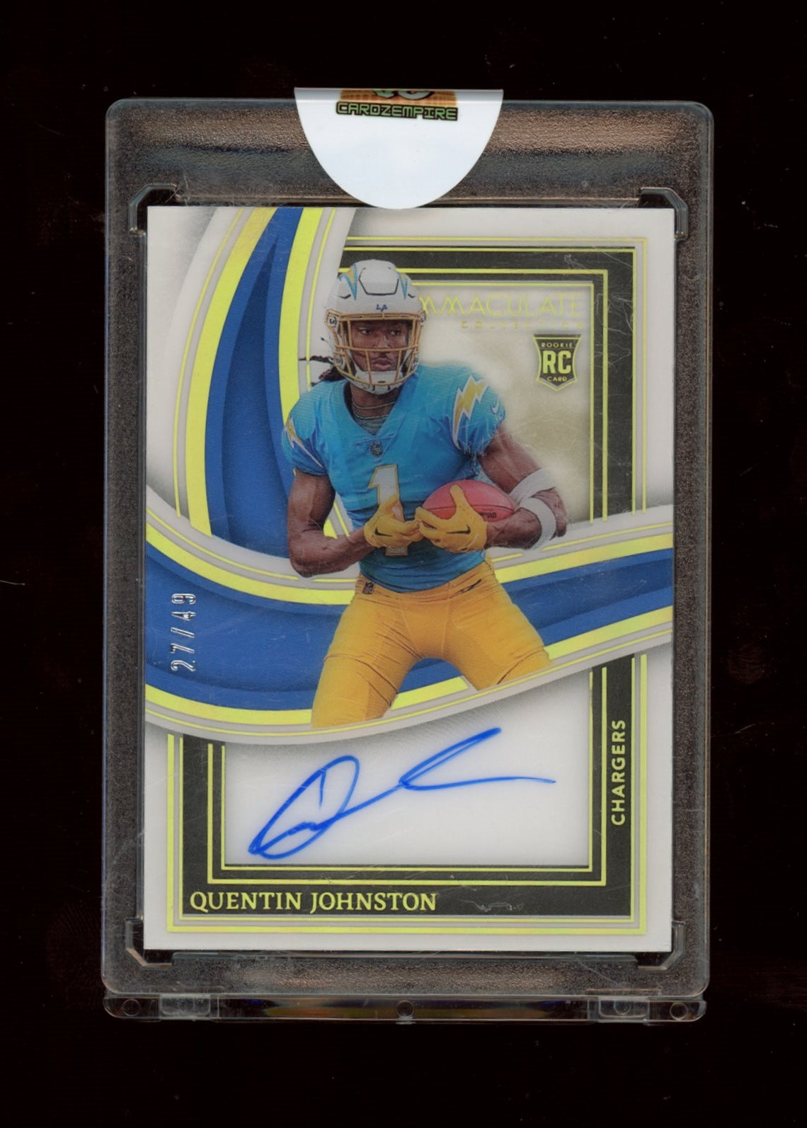 2023 Panini Immaculate #RS-QJO Quentin Johnston Rookie Shadowbox Sig #/49