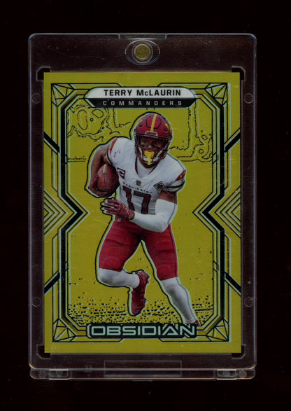 2022 Panini Obsidian #98 Terry McLaurin Electric Etch Gold Flood #/10