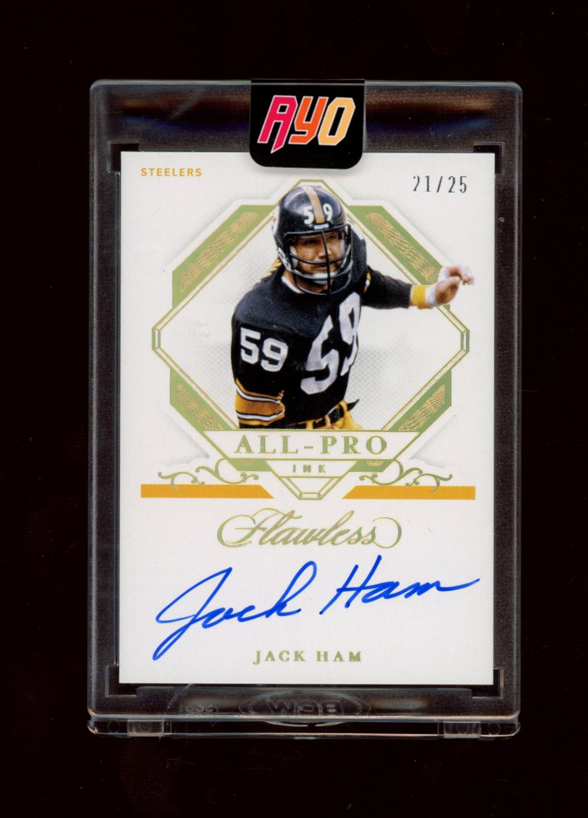 2022 Panini Flawless #API-JHA Jack Ham 2021 All-Pro Ink #/25