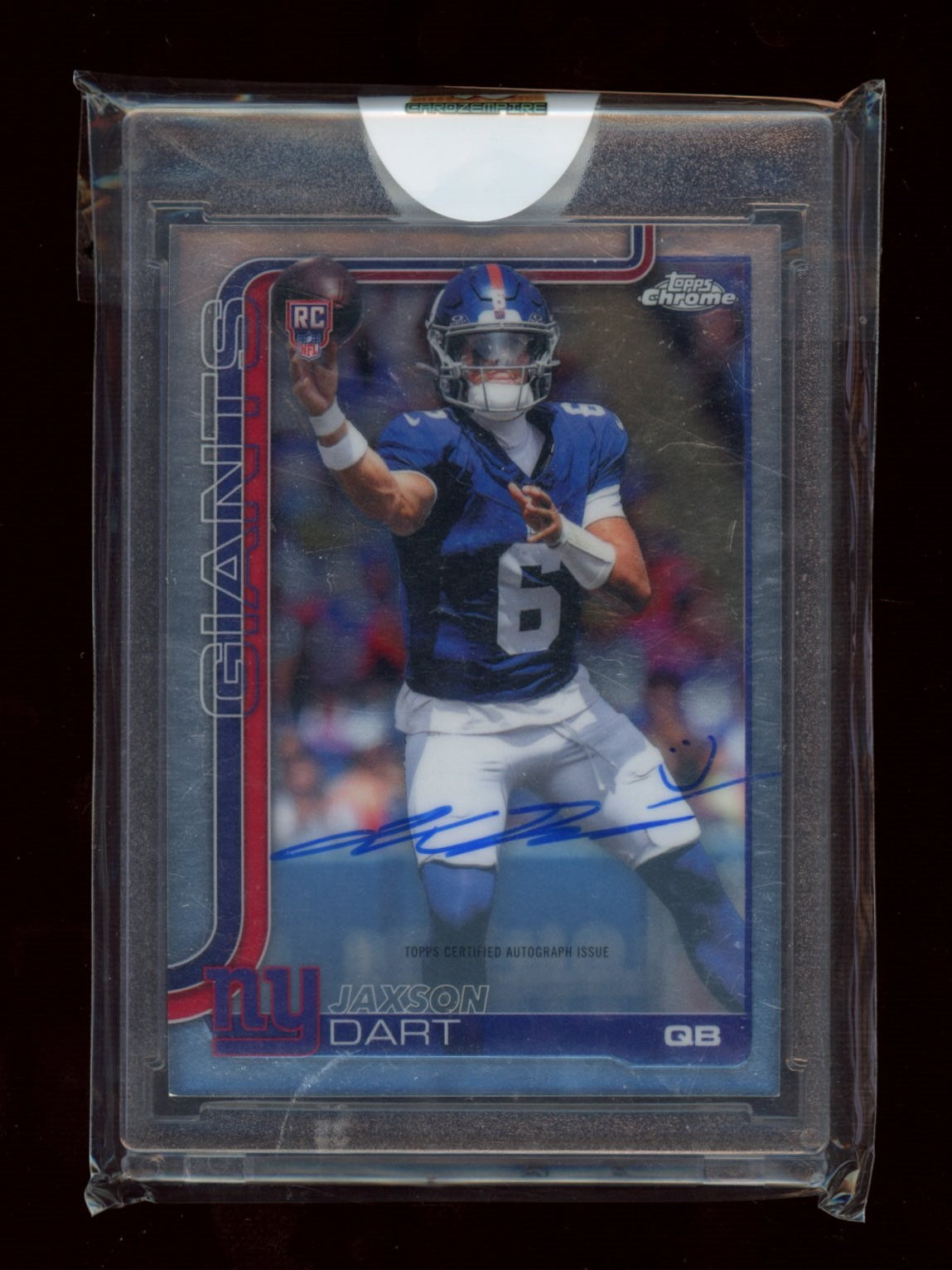 2025 Topps Chrome #RA-JD Jaxson Dart Chrome RC Auto **Smiley Inscription