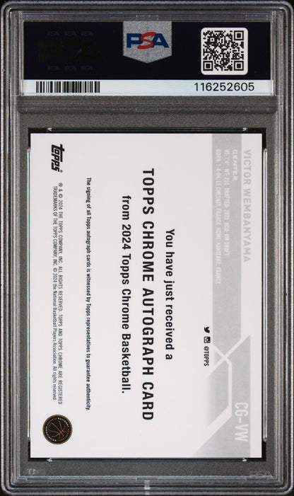 2023 Topps Chrome #CGVW Victor Wembanyama Auto PSA 9