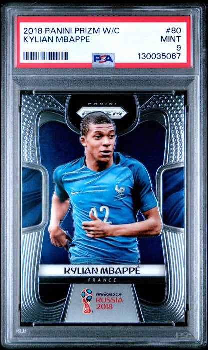 2018 Panini Prizm World Cup #80 Kylian Mbappe PSA 9