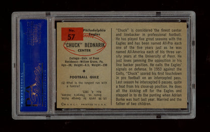 1954 Bowman #57 Chuck Bednarik PSA 7