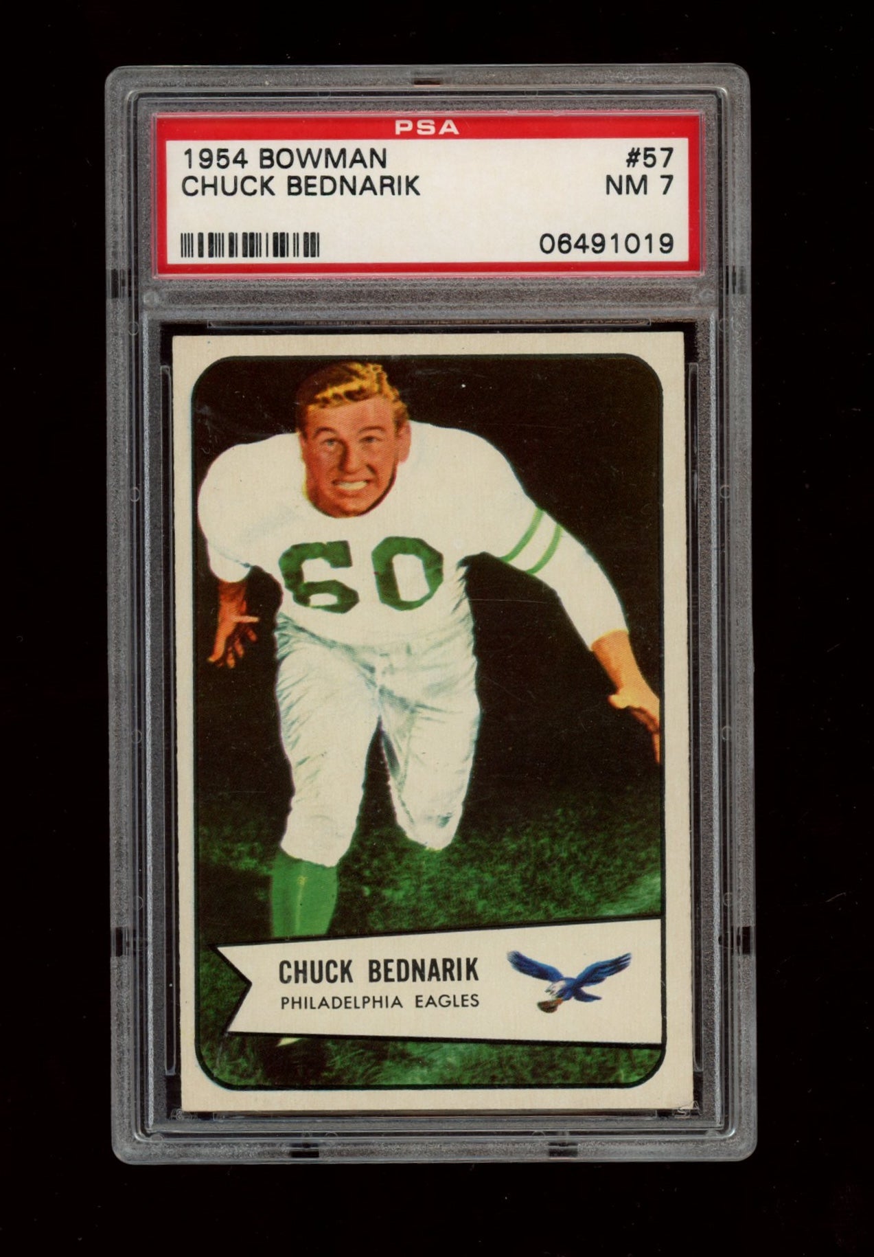 1954 Bowman #57 Chuck Bednarik PSA 7